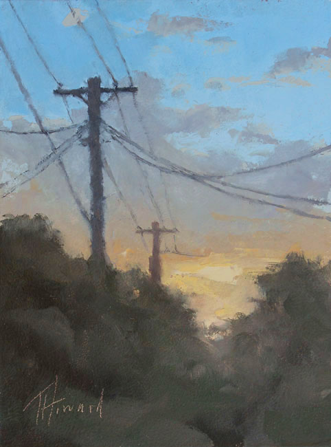 Urban Sunset<br>6x8 oil on panel<br>available