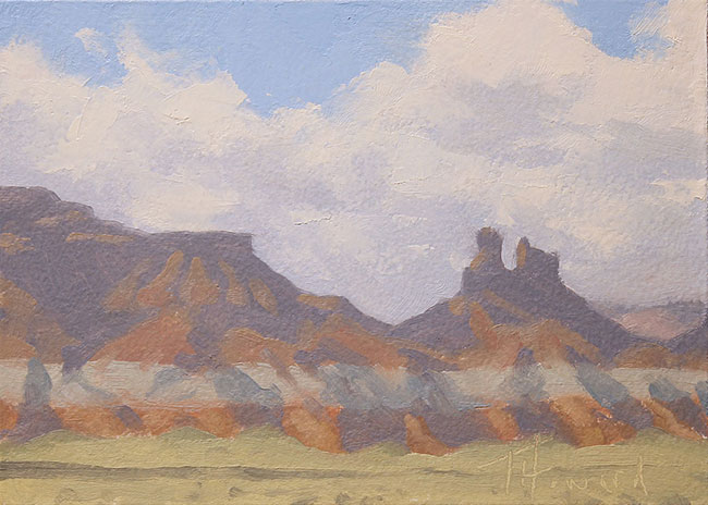 Blanketed Butte<br>5x7 oil on panel<br>sold